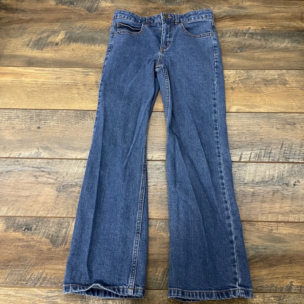Carhartt Girls Medium Wash Flare Leg Denim Jeans Size 12 Western Cowgirl